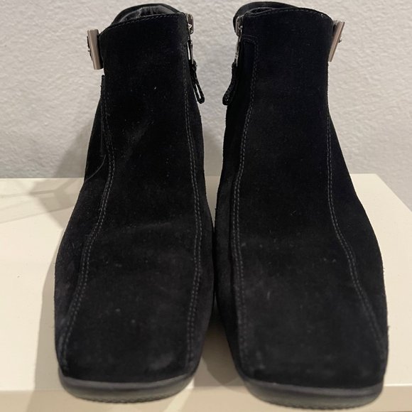 Prada- Black suede booties - Picture 2 of 15